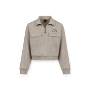 WILLO POCKET HOODIE W - BEIGE/GRIS