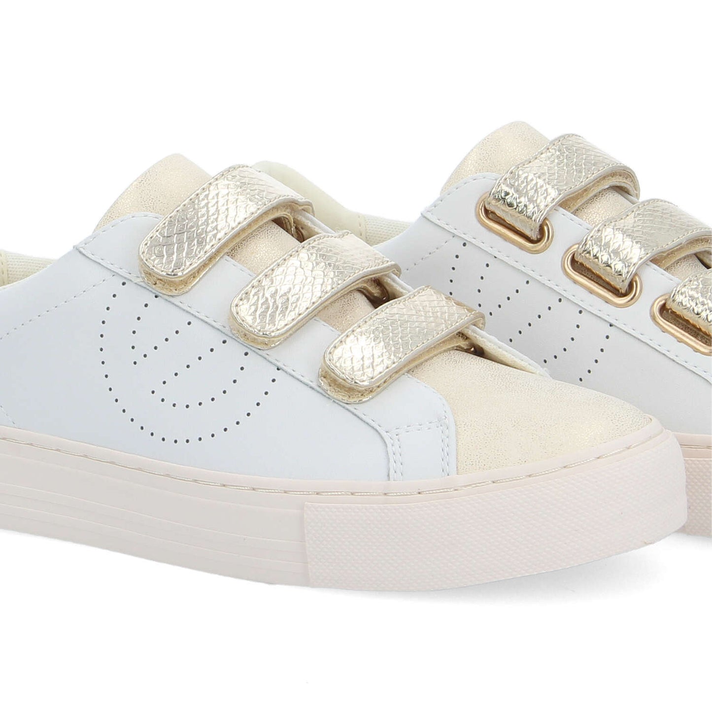 ARCADE STRAPS PERFO -  BLANC/DORE