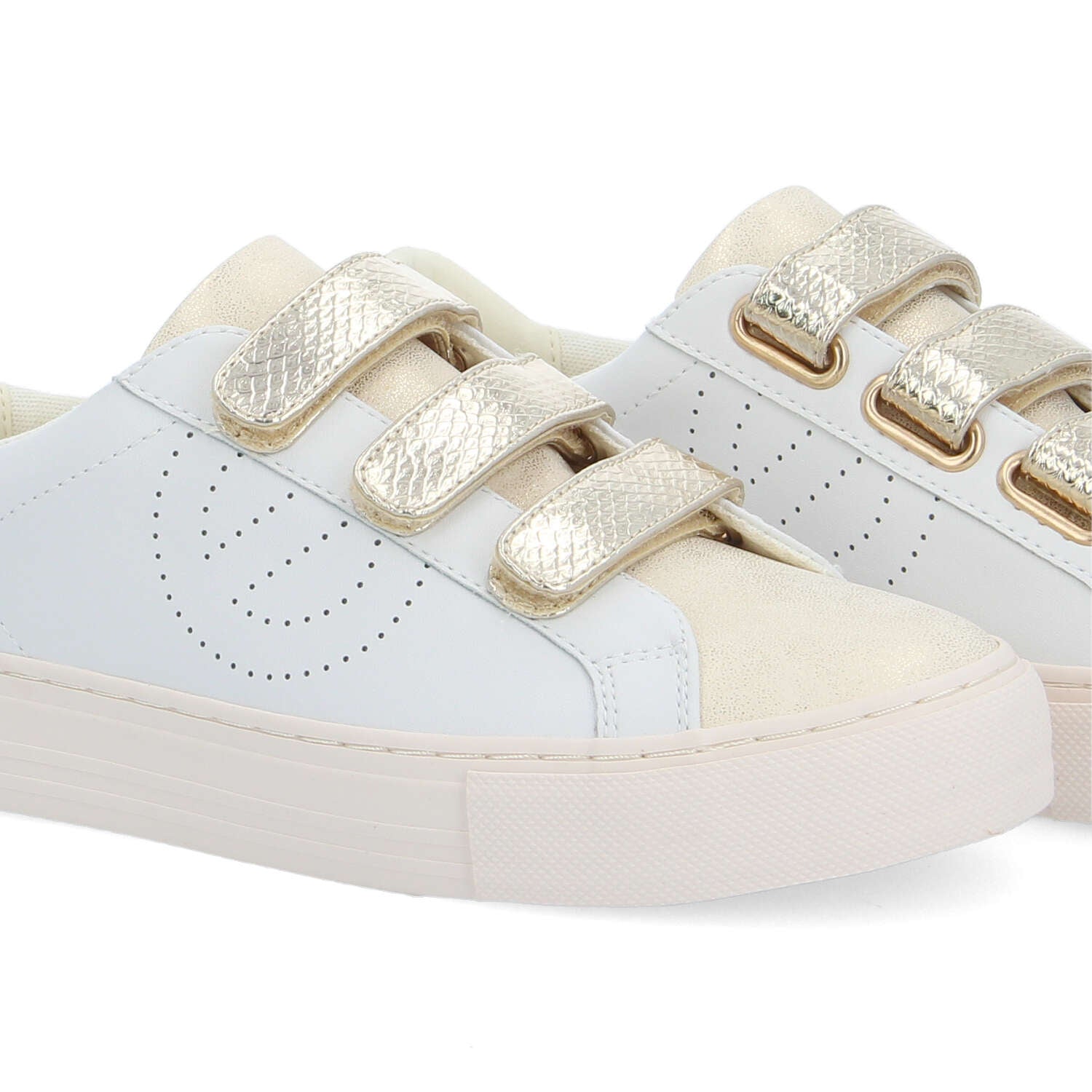ARCADE STRAPS PERFO -  BLANC/DORE