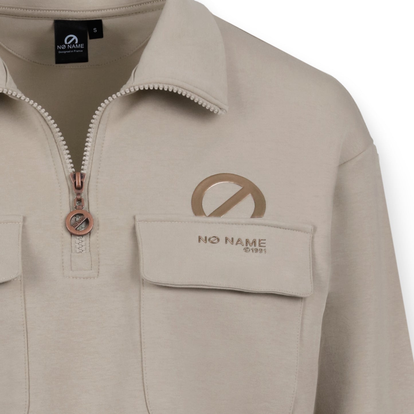 WILLO POCKET HOODIE W - BEIGE/GRIS