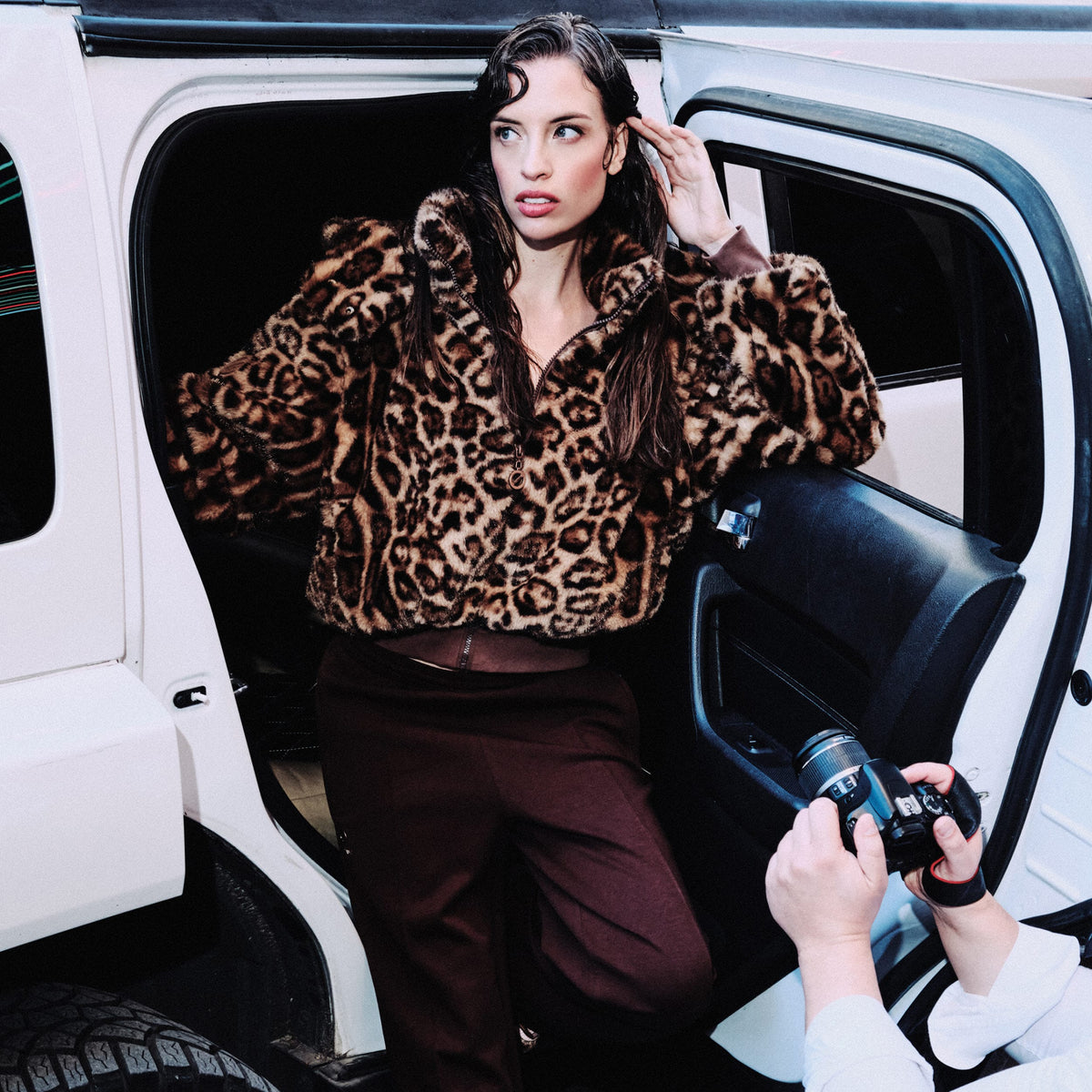 CARTER JACKET W - OFF-WHITE/LEOPARD PRINT